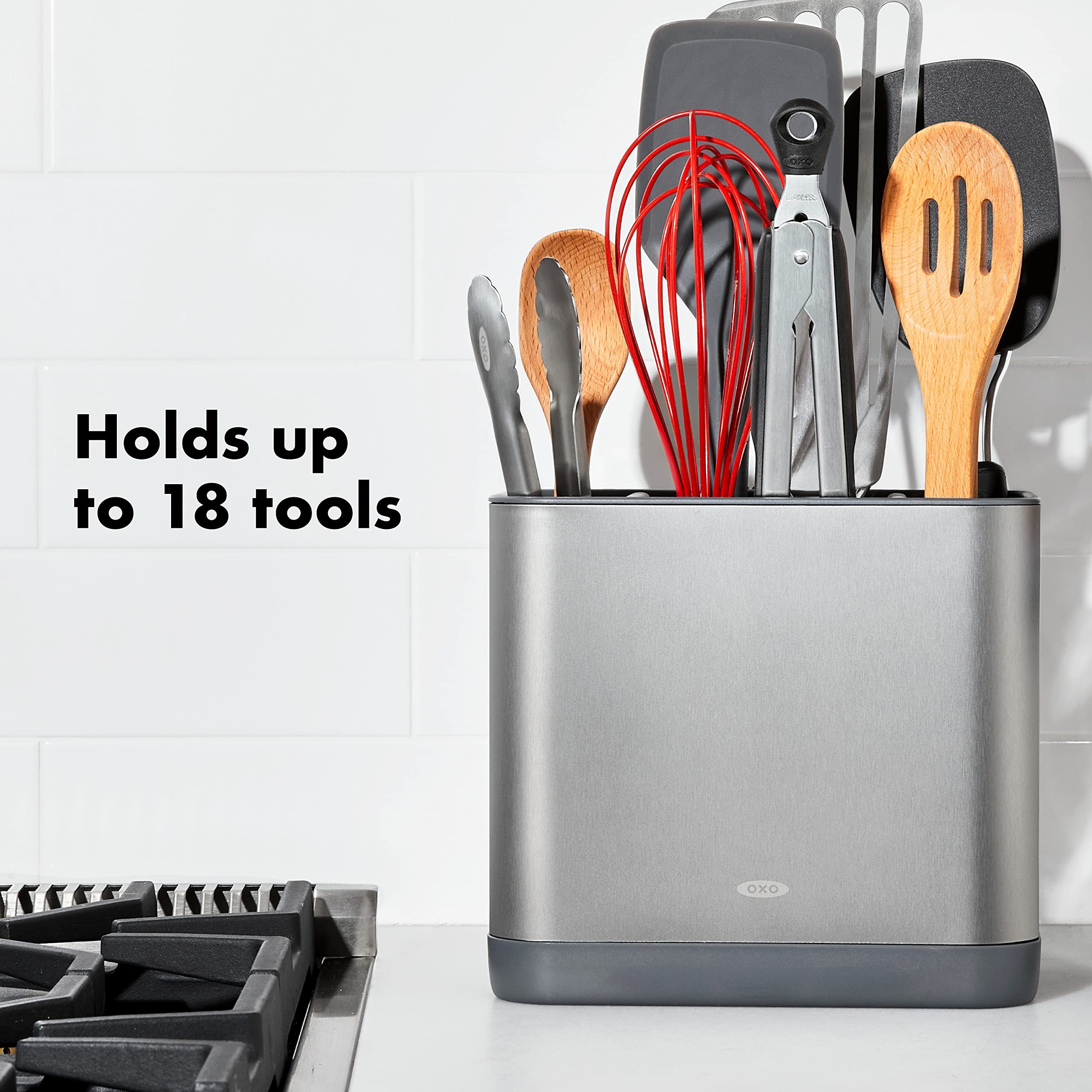 OXO Good Grips tall walls keep tools upright and prevent tangling.