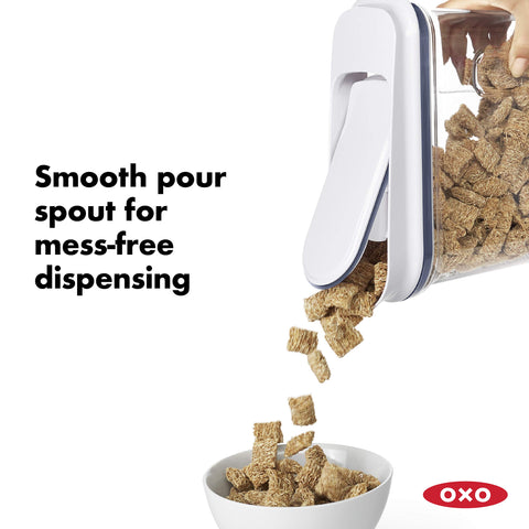 OXO Good Grips countertop-storage design fits neatly on shelves.