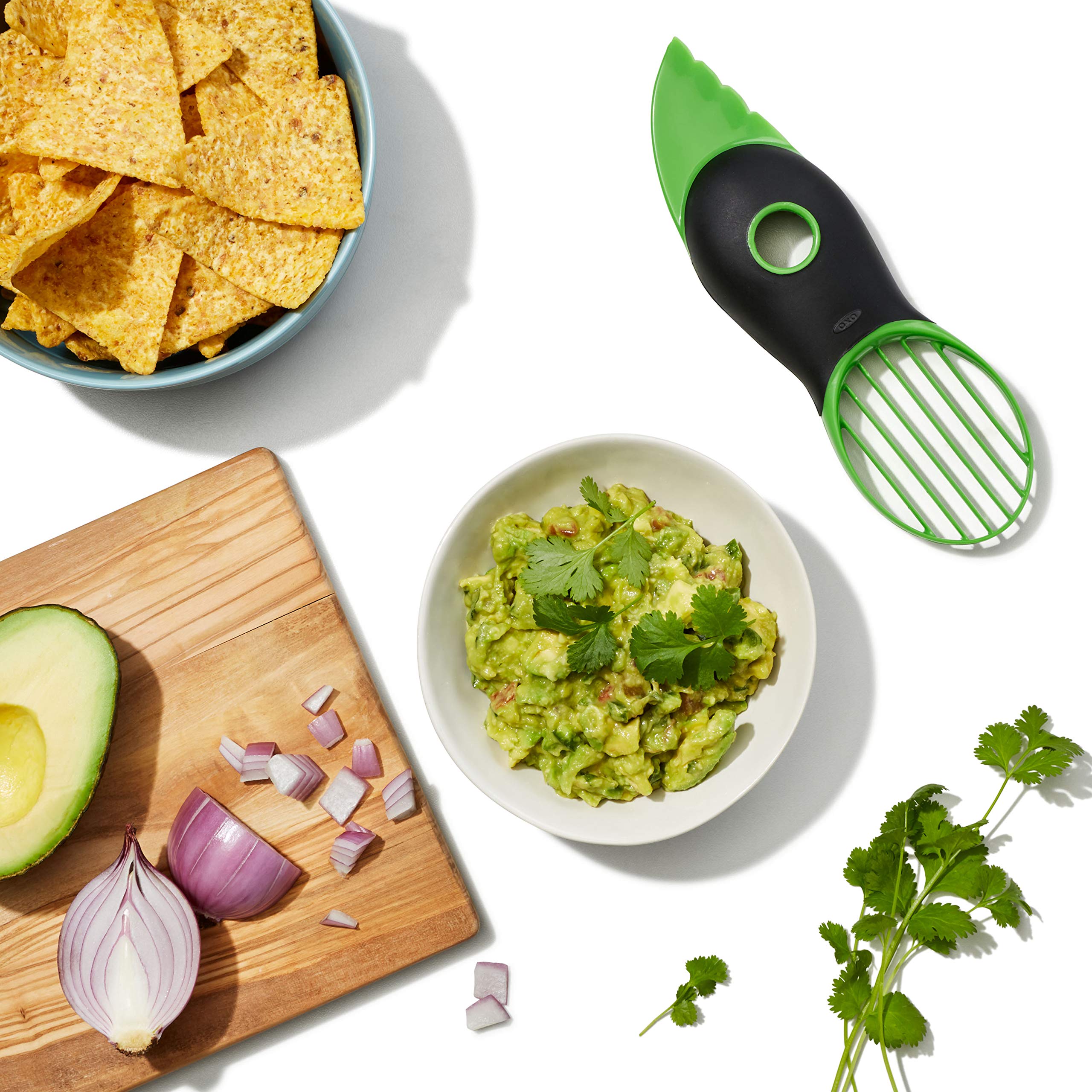 OXO Good Grips avocado slicer seven-pieces-slices for uniform portions.