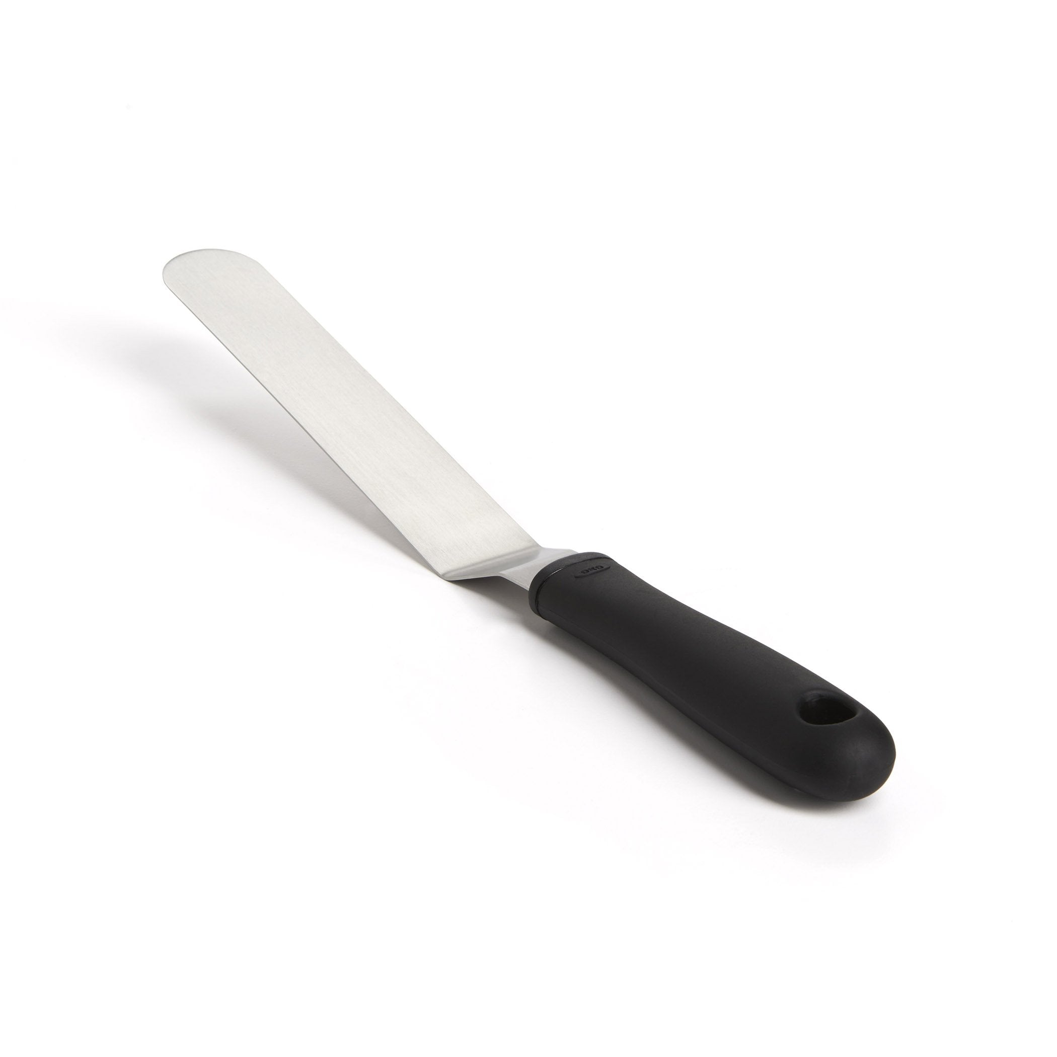 OXO Good Grips Bent Icing Spatula blade angle enhances frosting edges with clean, even coverage