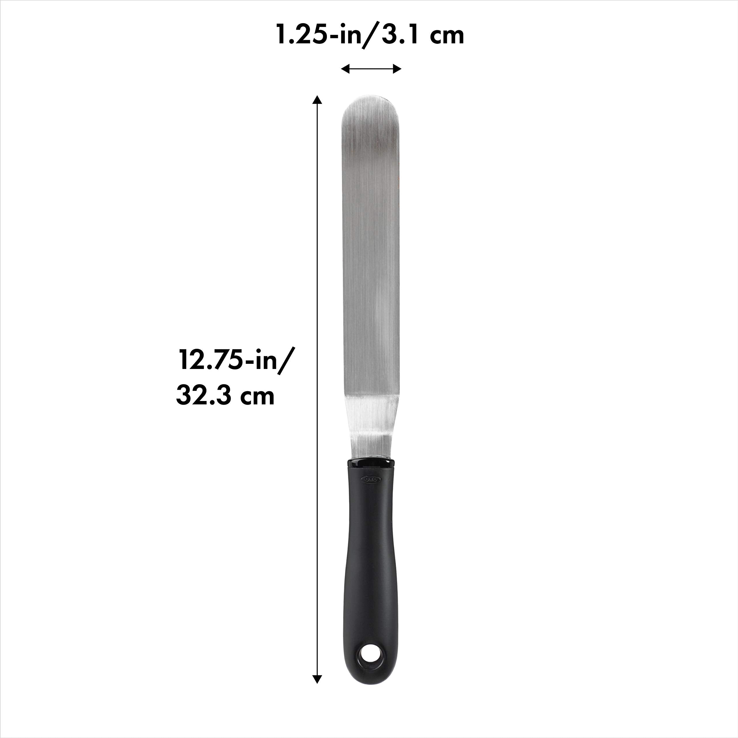 OXO Good Grips Bent Icing Spatula soft nonslip handle ensures comfortable control during long decorating sessions