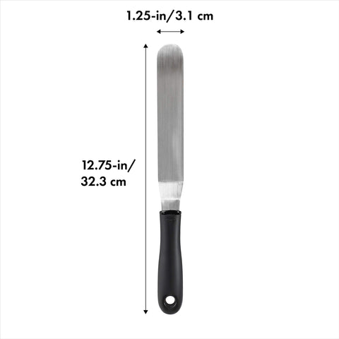 OXO Good Grips Bent Icing Spatula soft nonslip handle ensures comfortable control during long decorating sessions