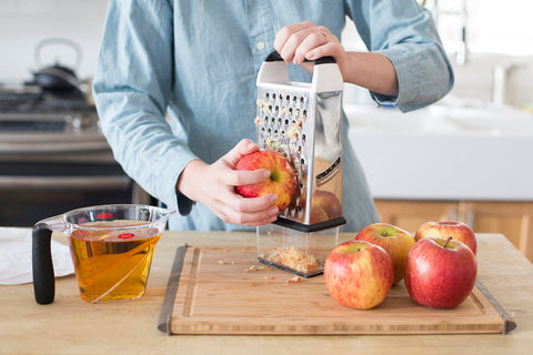 OXO Good Grips Box Grater detachable container for catching grated ingredients