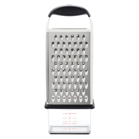 OXO Good Grips Box Grater top view, four surfaces for versatile grating