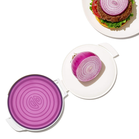 OXO Good Grips BPA-free reusable storage solution for half-used onions and lemons.