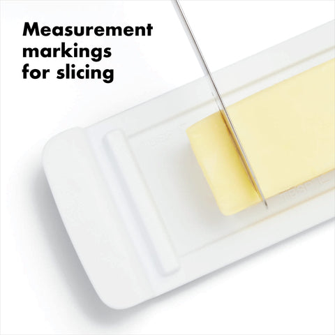 OXO Good Grips butter dish non-slip base keeps butter secure during use.