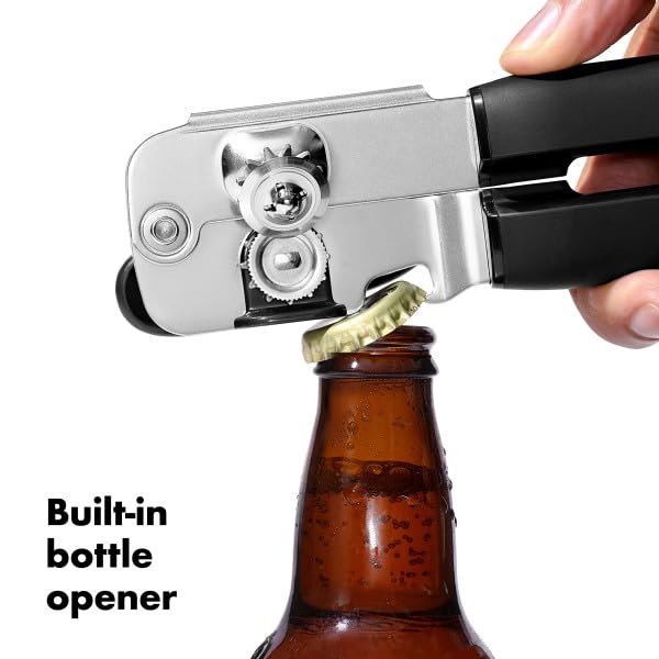 OXO Good Grips can opener features dishwasher-safe design for easy cleaning.