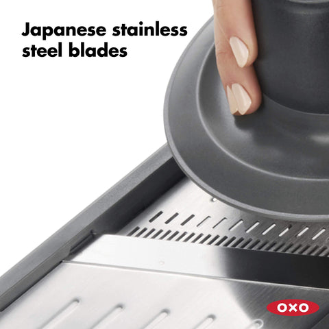 OXO Good Grips Mandoline 2.0 indicator window displays thickness