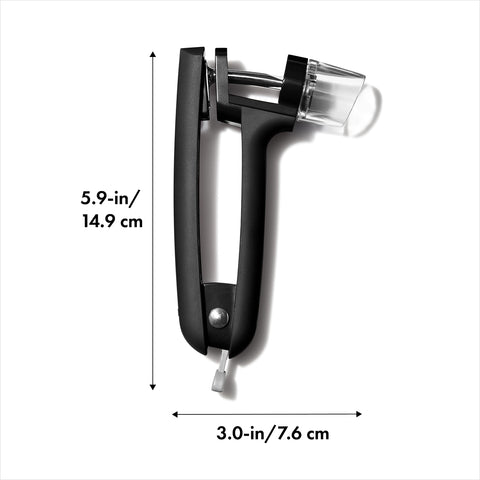 OXO Good Grips Cherry & Olive Pitter splatter shield protects surfaces during pitting