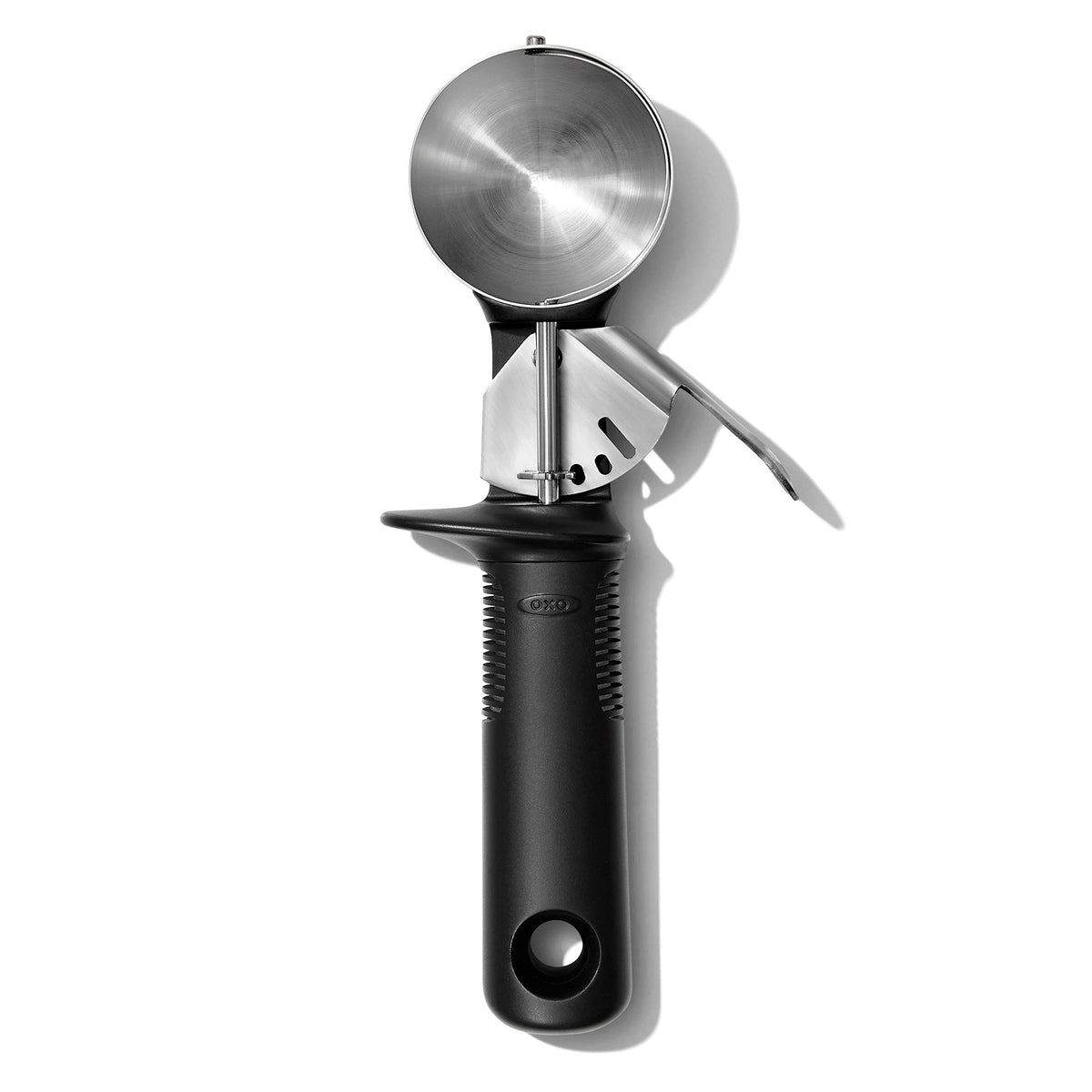 OXO Good Grips Classic Swipe Ice Cream Scoop highlights durable stainless steel and lasting performance.
