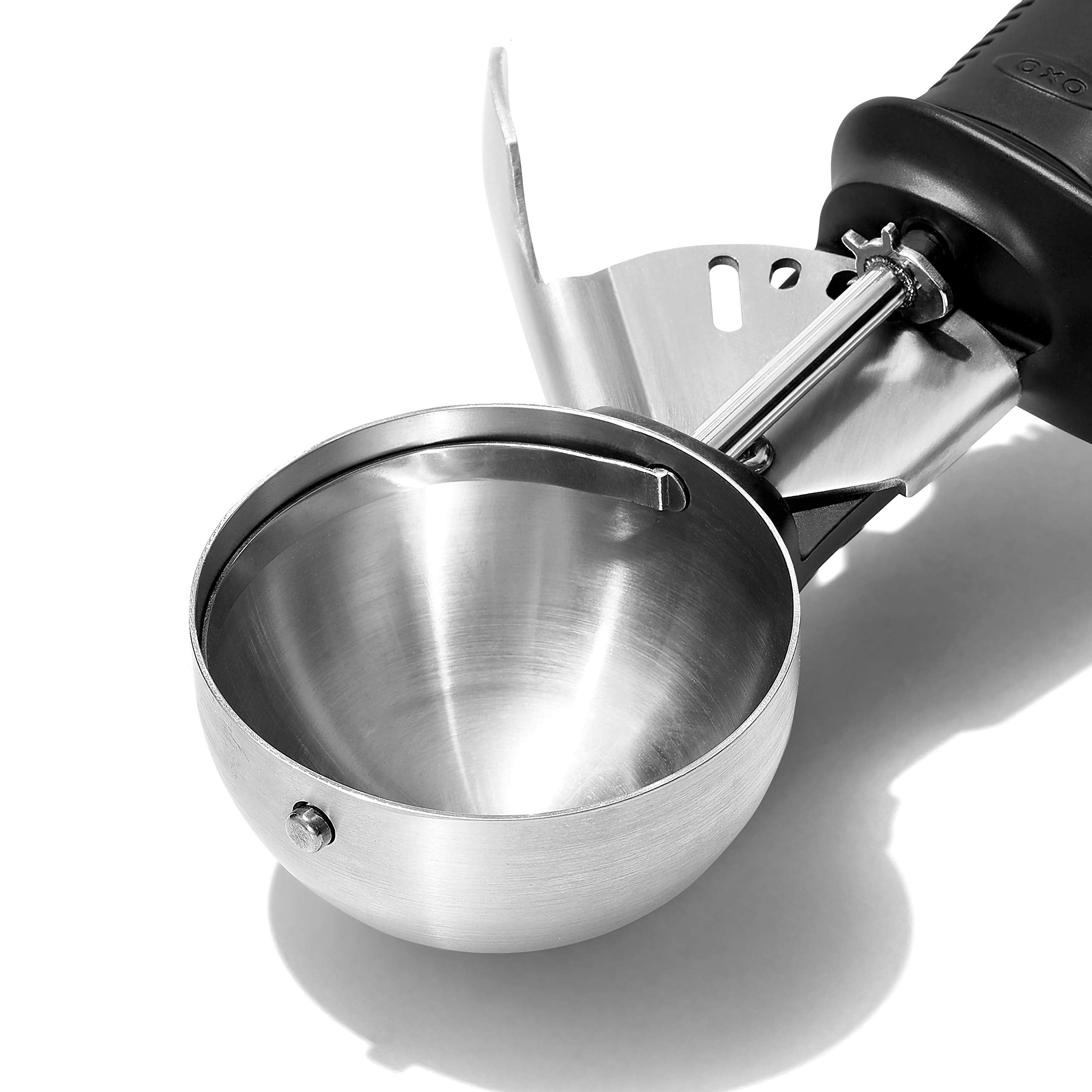 OXO Good Grips Classic Swipe scoop in action for smooth ice cream release.