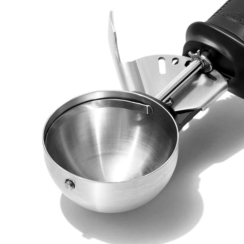 OXO Good Grips Classic Swipe scoop in action for smooth ice cream release.