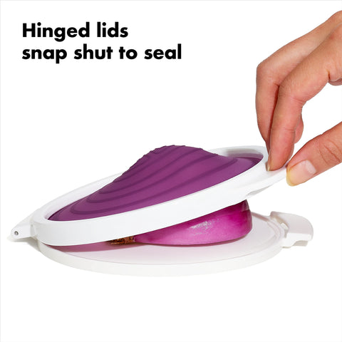 OXO Good Grips colorful design helps locate saved produce quickly in the fridge.