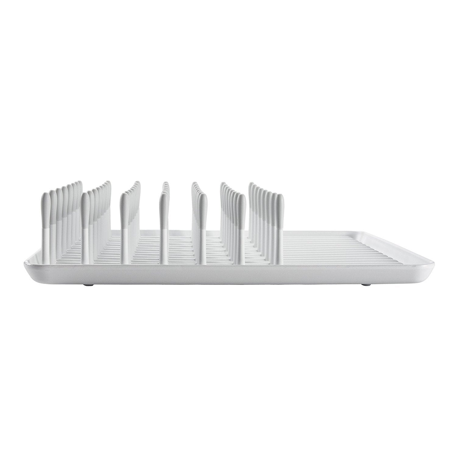 OXO Good Grips compact dish rack close-up ribbed tray for water drainage