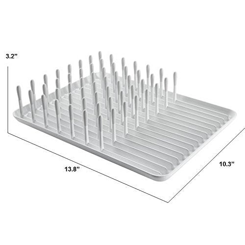 OXO Good Grips compact dish rack side view showing stable non-slip feet