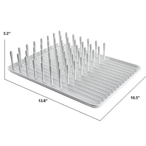 OXO Good Grips compact dish rack side view showing stable non-slip feet