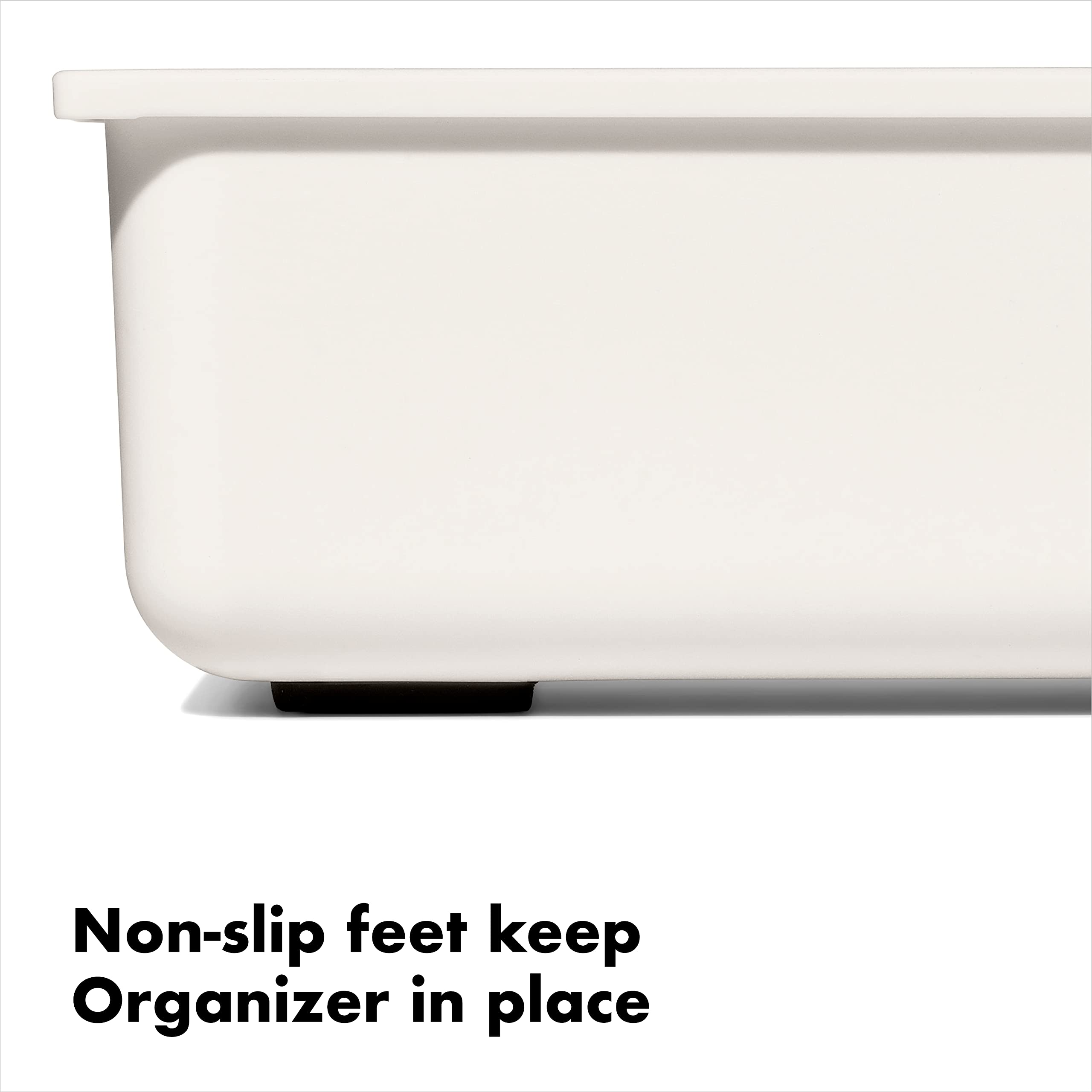 OXO Good Grips compact knife drawer organizer with removable tray for easy cleaning.