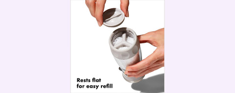 OXO Good Grips contoured salt grinder refill action demonstrated