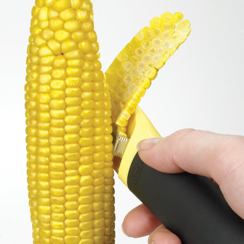 OXO Good Grips corn peeler with safety blade cover for safe storage