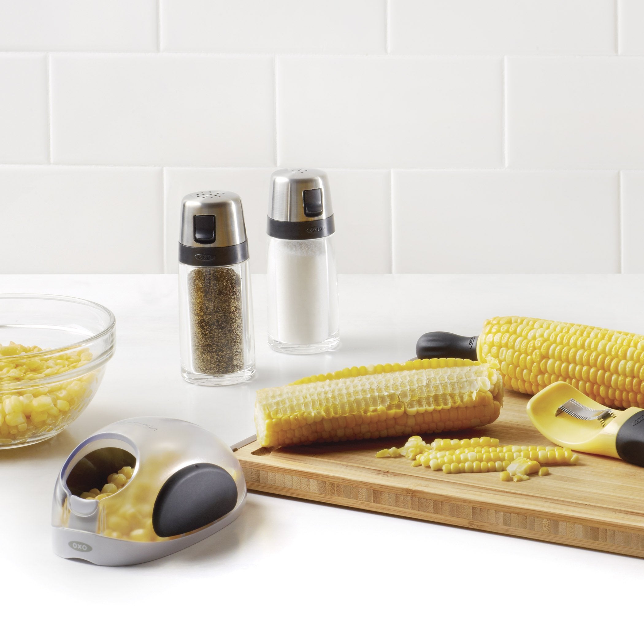 OXO Good Grips corn peeler stainless steel blade is dishwasher safe