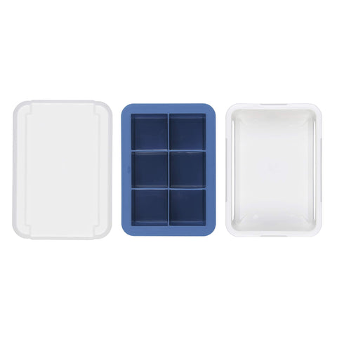 OXO Good Grips action shot showing easy cube removal from dark blue tray