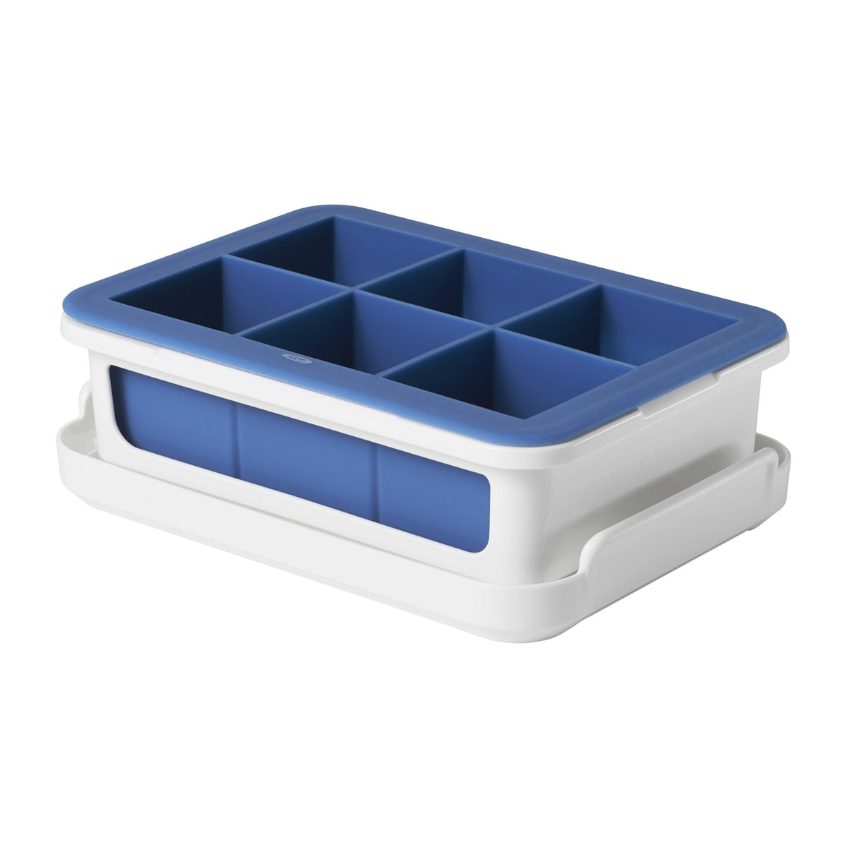 OXO Good Grips covered ice tray large cube in dark blue for easy removal