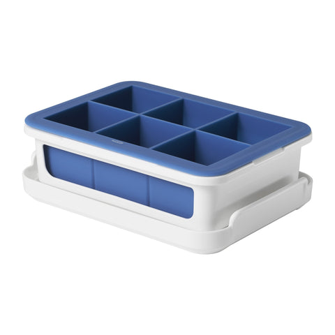 OXO Good Grips covered ice tray large cube in dark blue for easy removal