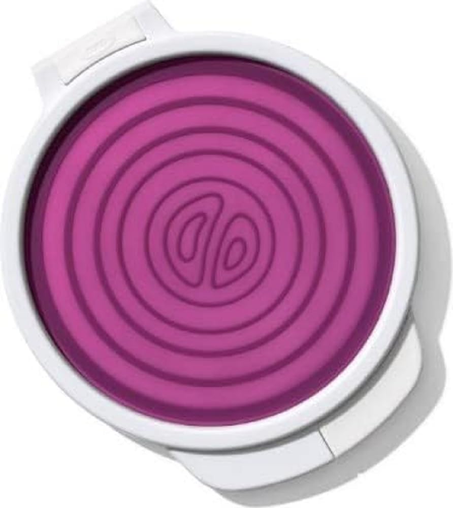 OXO Good Grips onion saver base stores half onion securely in fridge