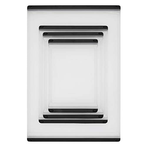 OXO Good Grips cutting board easy-pour corners in action