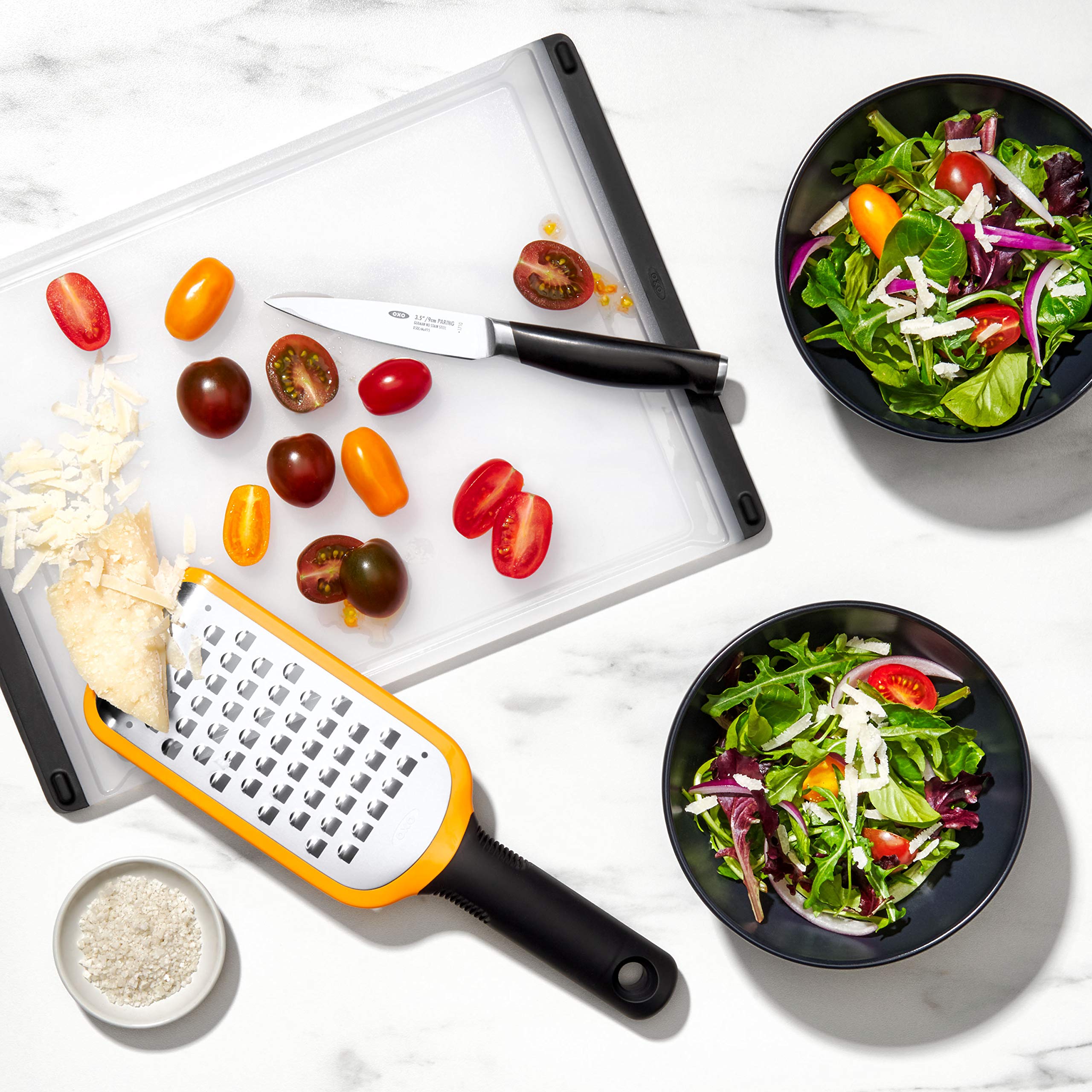 OXO Good Grips cutting board meat side shown for clean meat prep