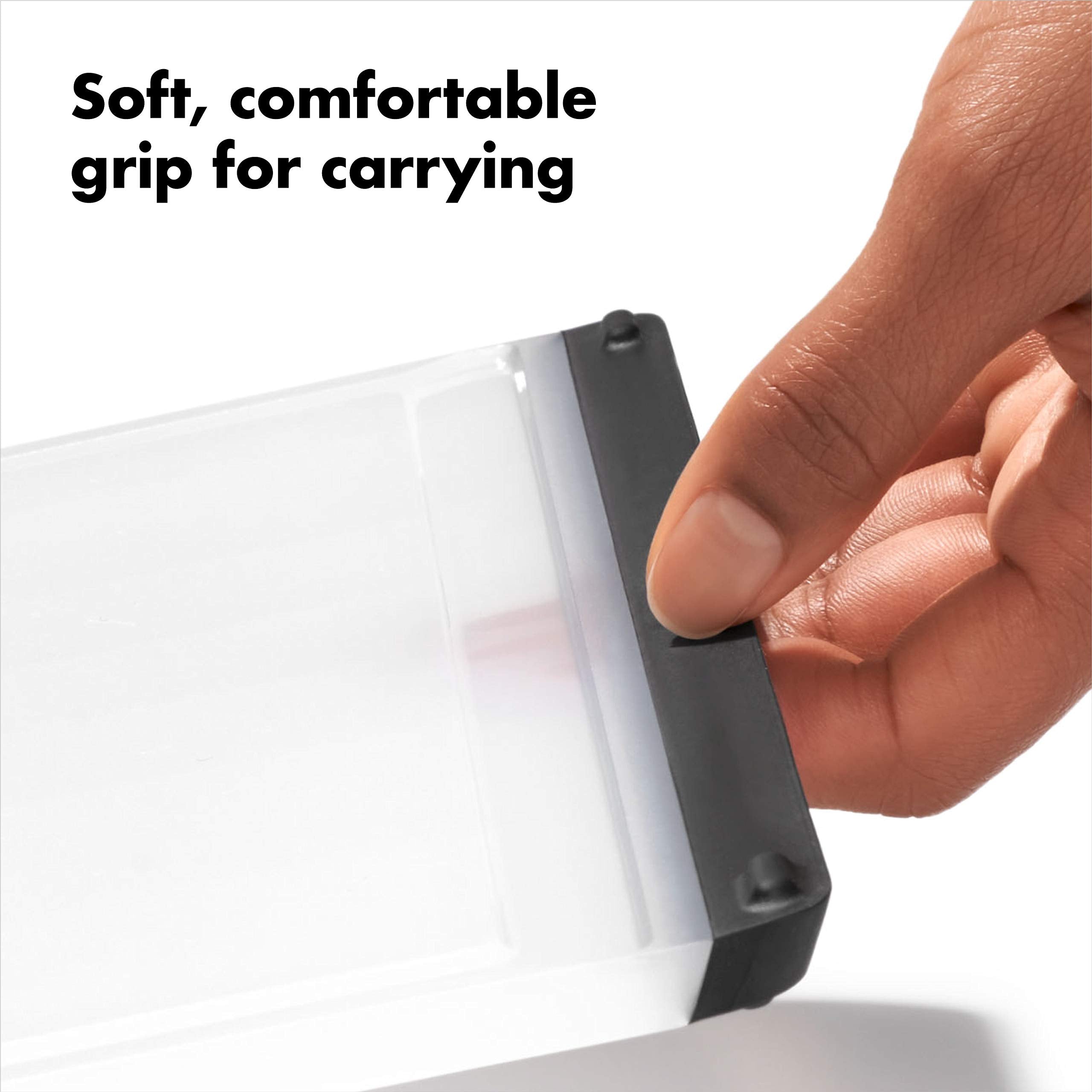 OXO Good Grips cutting board with non-slip feet for steadiness