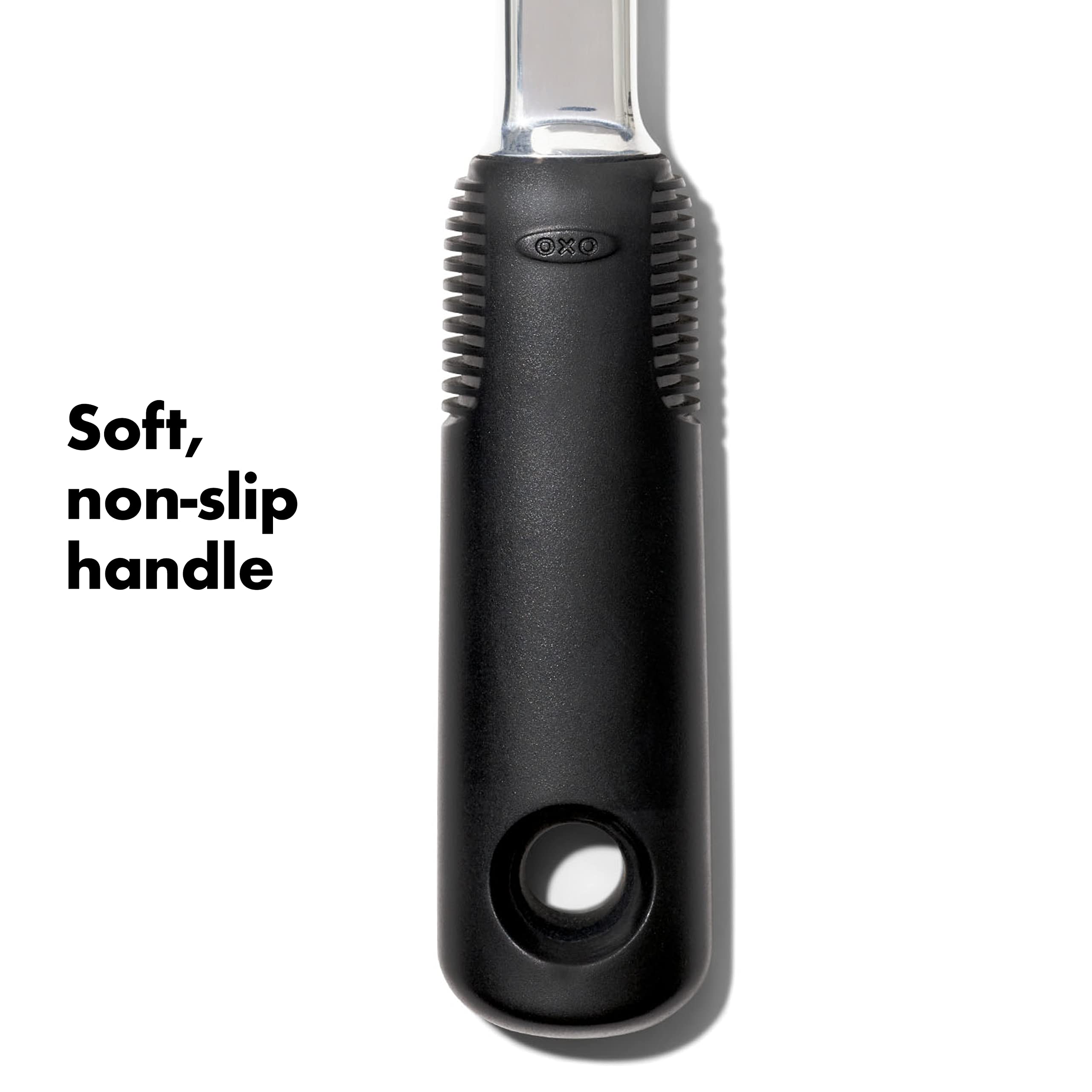 OXO Good Grips pyramid teeth break tougher fibers for marinades.