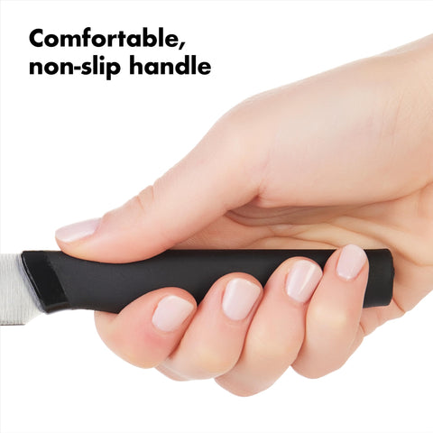 OXO Good Grips dishwasher-safe knife ready for easy cleaning after use.