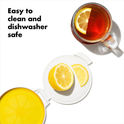 OXO Good Grips dishwasher-safe saver for easy cleaning and reuse.