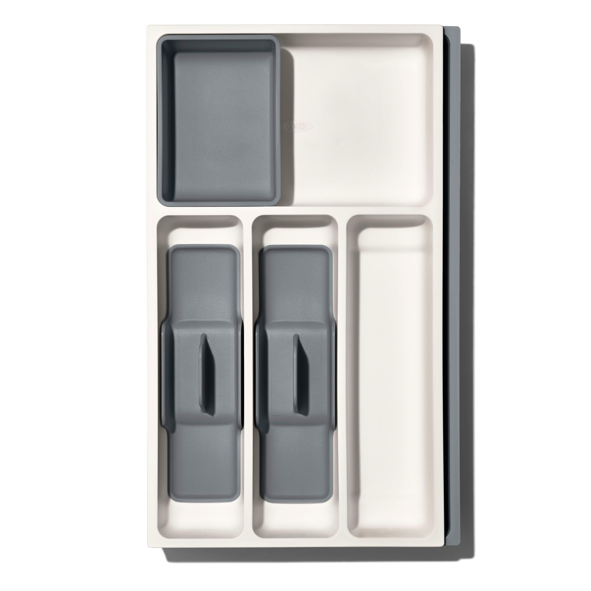 OXO Good Grips organizer provides a large open area for irregular kitchen tools