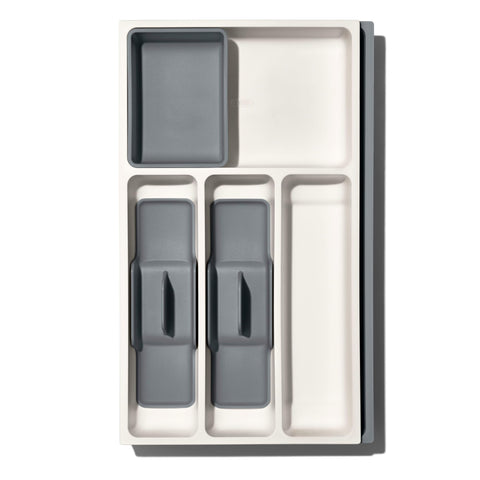 OXO Good Grips organizer provides a large open area for irregular kitchen tools