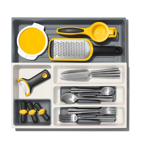 OXO Good Grips organizer features removable trays for easy cleaning