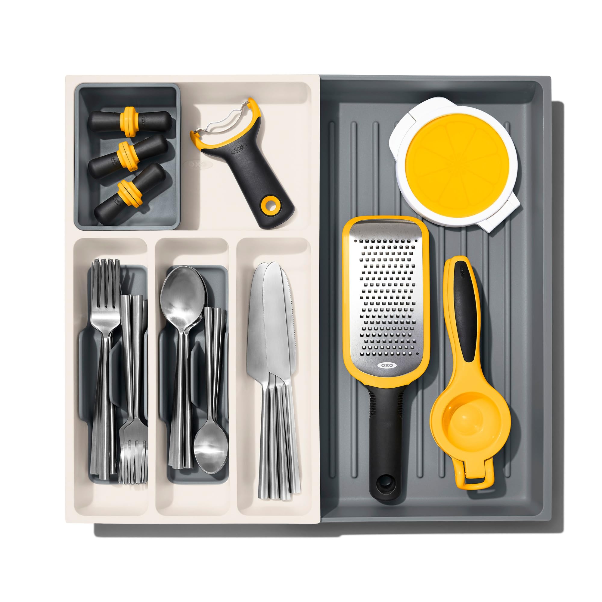 OXO Good Grips organizer with square corners delivers a clean, gap-free look