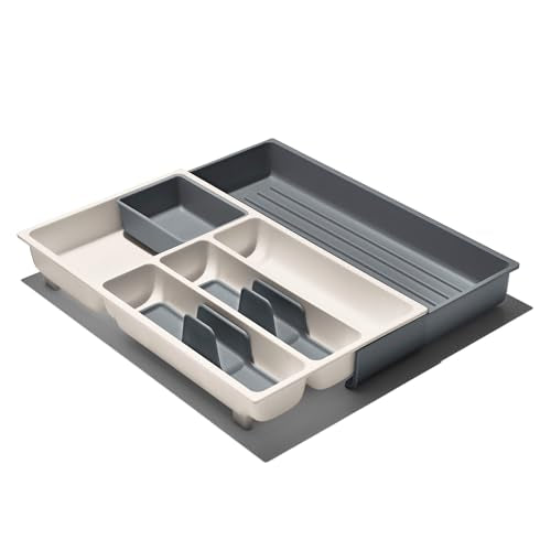 OXO Good Grips drawer organizer keeps utensils neatly stacked and ready for table setting