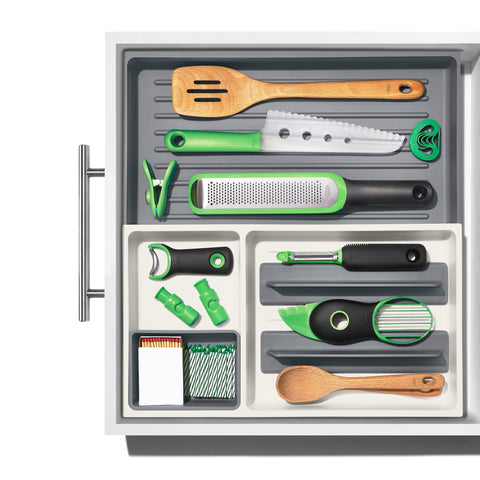 OXO Good Grips organizer has non-slip feet to stay steady.