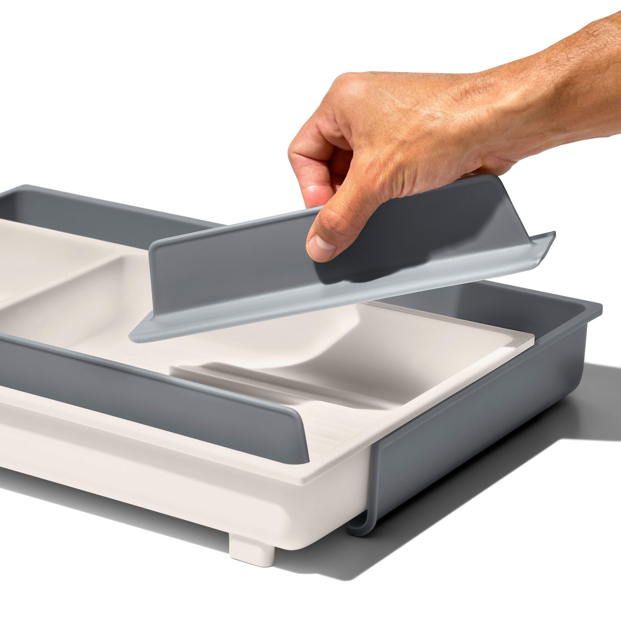 OXO Good Grips drawer features square corners for a seamless look.