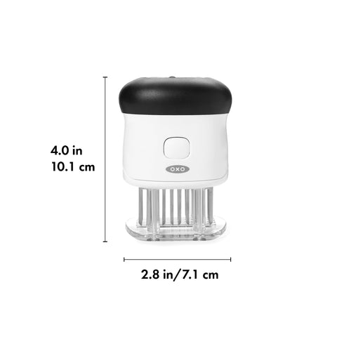OXO Good Grips tenderizer in use on chicken cutlets for even, flavorful weeknight meals
