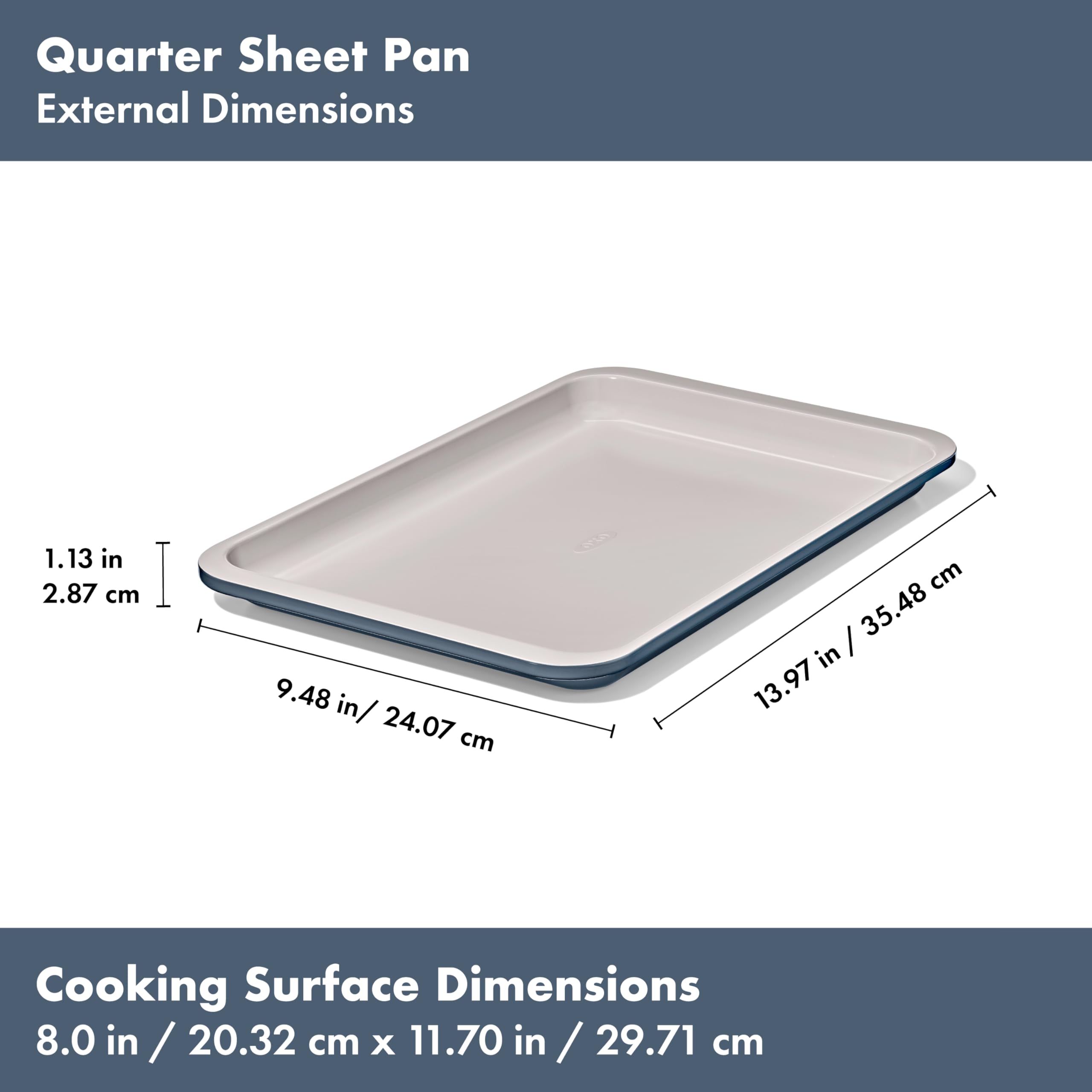 OXO Good Grips non-stick sheet pan enables easy cleanup after baking.
