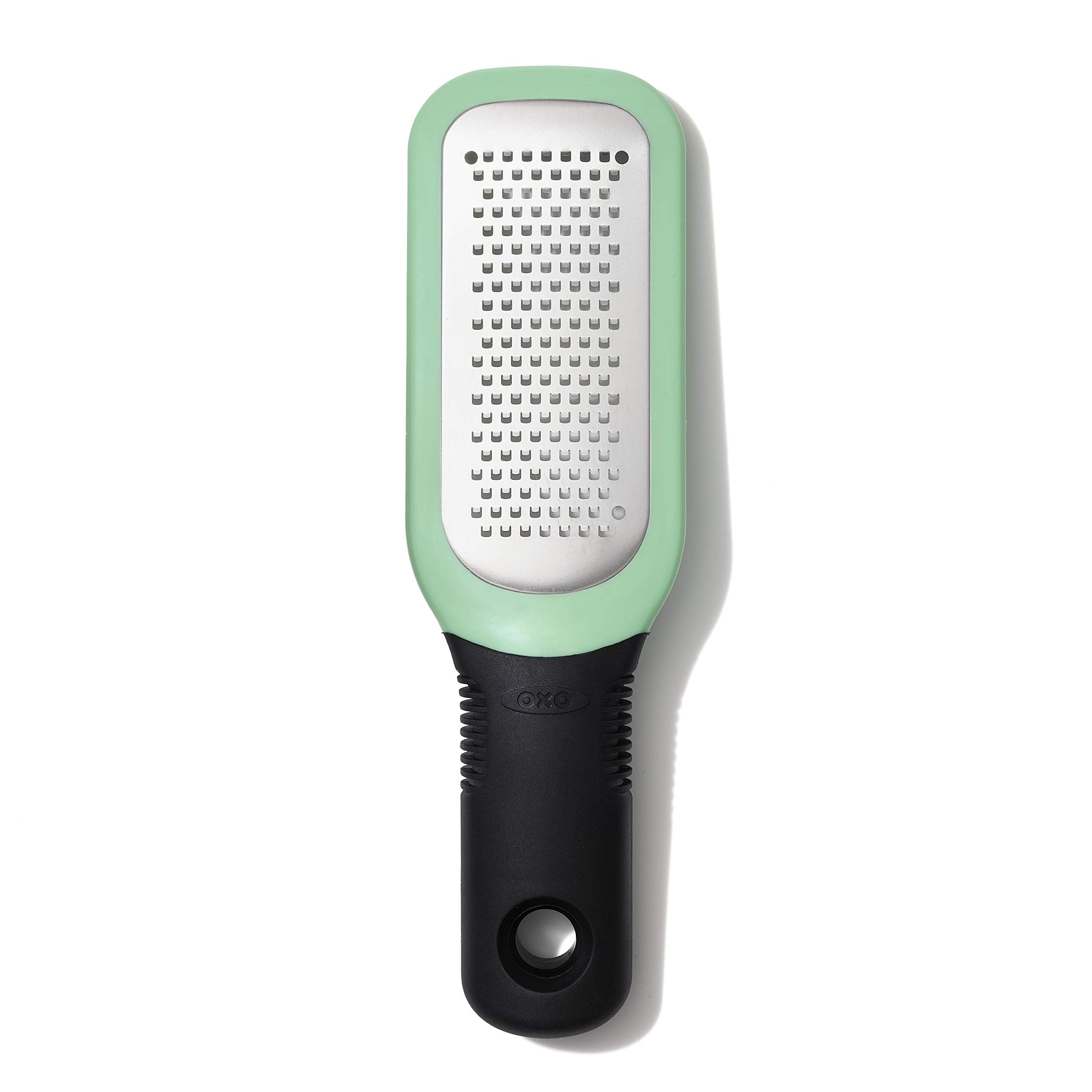 OXO Good Grips Etched Ginger & Garlic Grater grating ginger paste smoothly, ergonomic handle