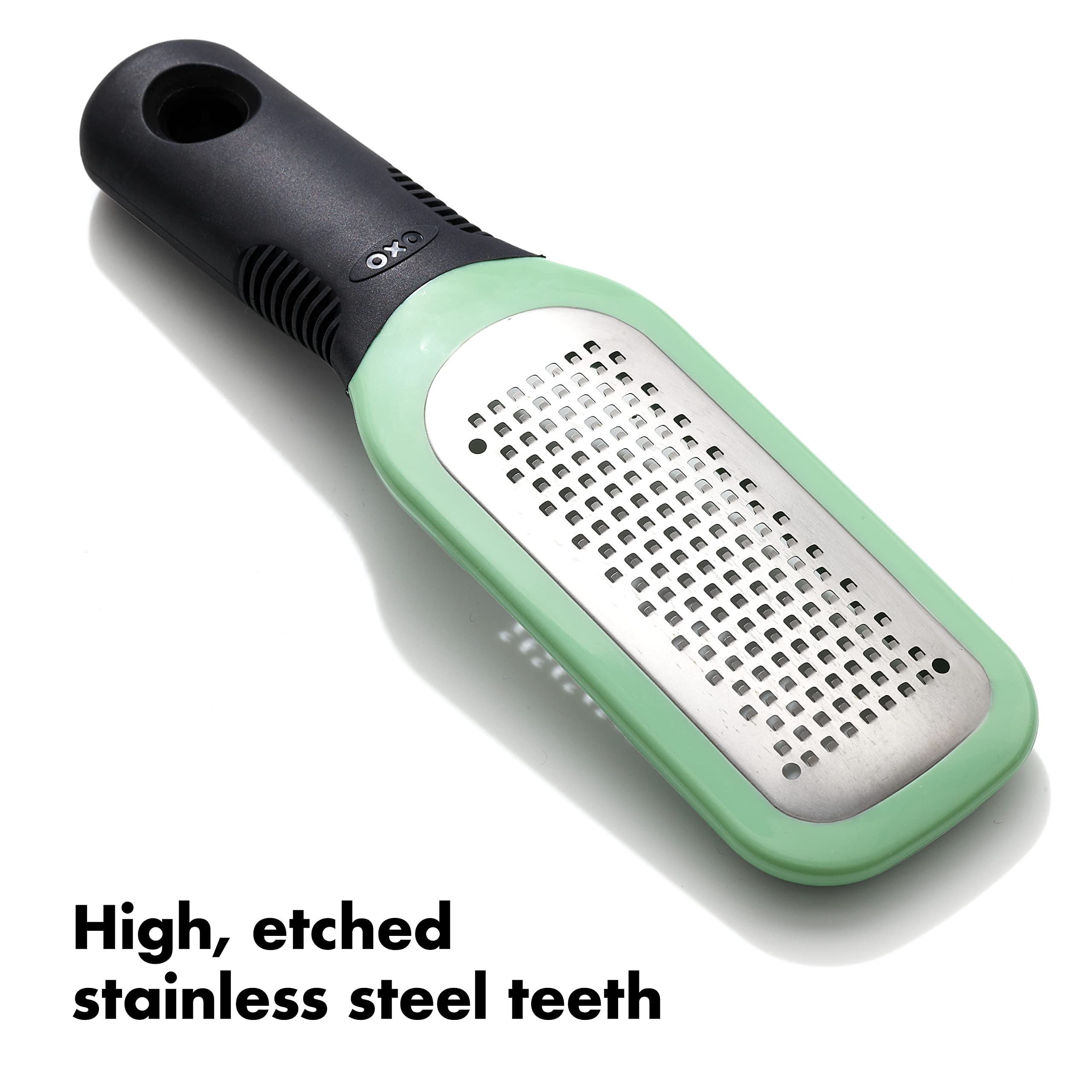OXO Good Grips Etched Ginger & Garlic Grater snap-on cover doubles as a scraper
