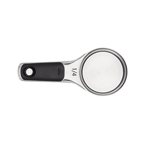 OXO Good Grips etched measurements help quick, accurate leveling in cooking.