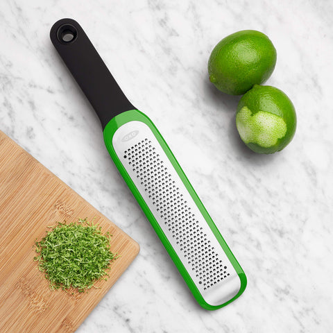 OXO Good Grips etched zester shaves chocolate into delicate curls or dustings.