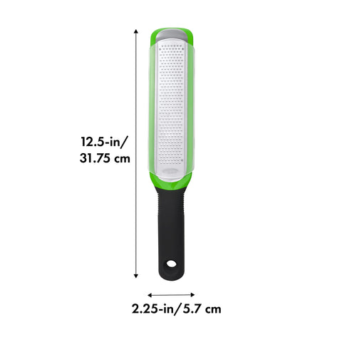 OXO Good Grips etched zester hanging hole enables convenient storage when not in use.