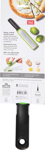 OXO Good Grips etched zester non-slip foot keeps grating stable during use.