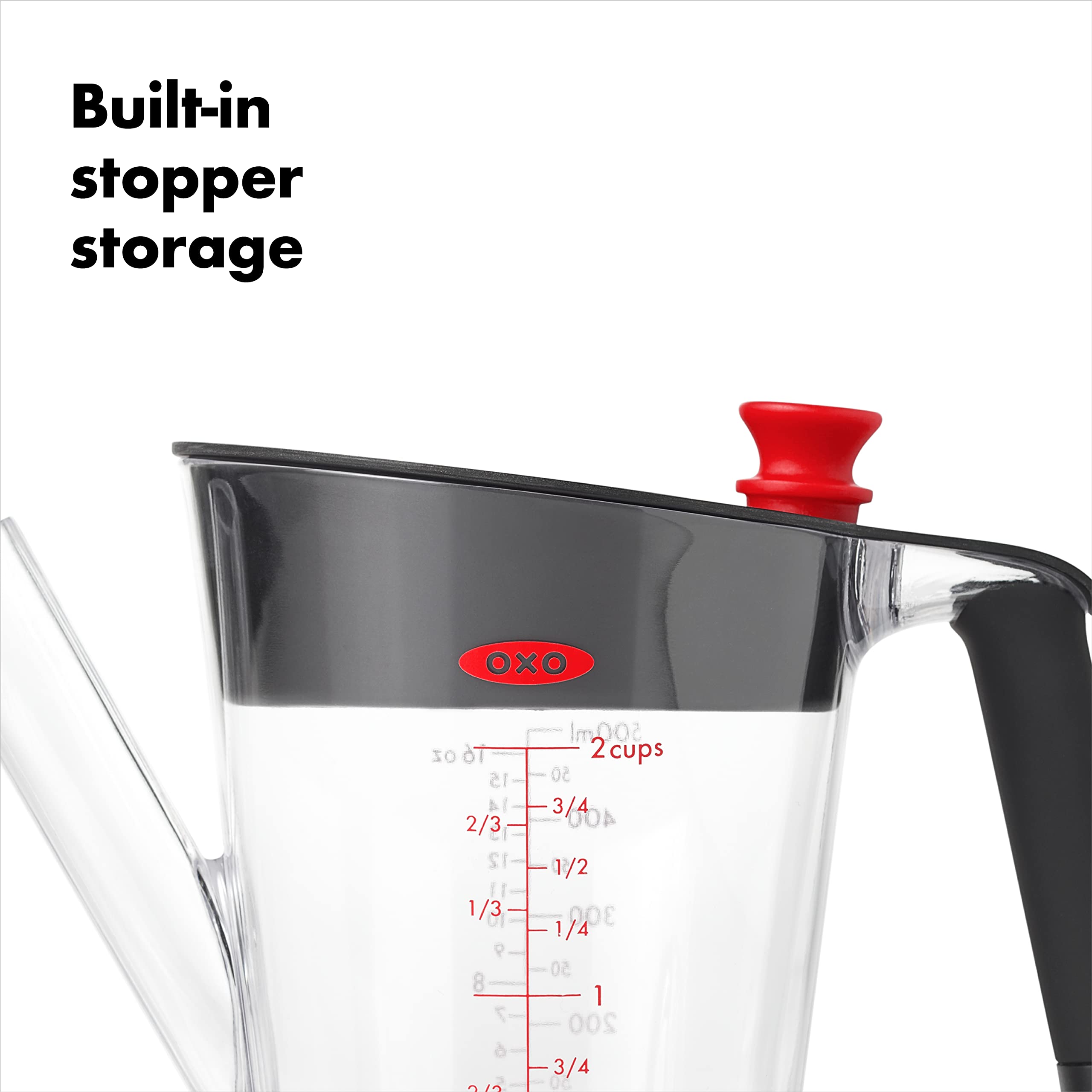 OXO Good Grips fat separator raised shield minimizes splashes